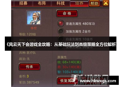 《风云天下会游戏全攻略：从基础玩法到高级策略全方位解析》